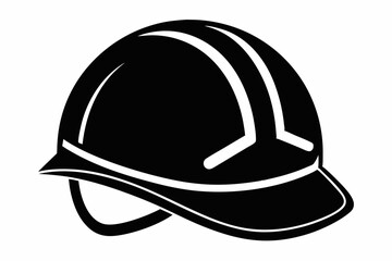safety helmet silhouette line art vector illustration