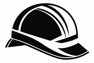 safety helmet silhouette line art vector illustration