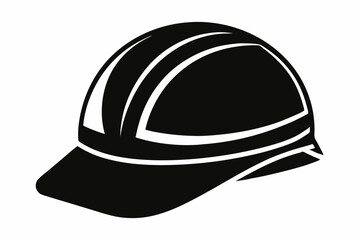 safety helmet silhouette line art vector illustration