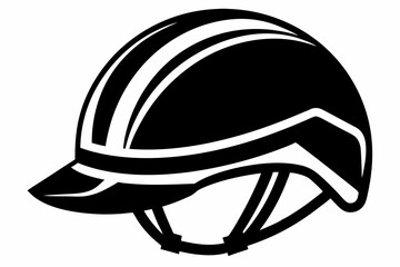 safety helmet silhouette line art vector illustration