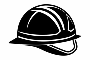 safety helmet silhouette line art vector illustration