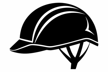 safety helmet silhouette line art vector illustration
