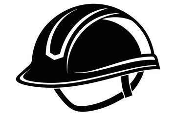 safety helmet silhouette line art vector illustration