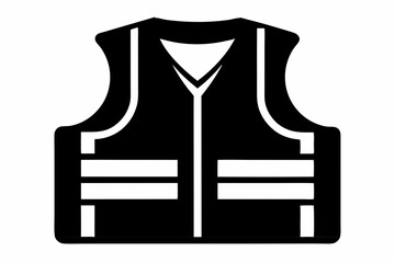 safety vest silhouette line art vector illustration