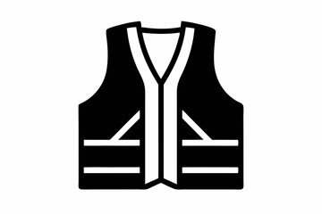 safety vest silhouette line art vector illustration