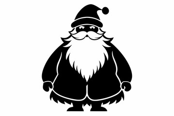 santa claus silhouette line art vector illustration