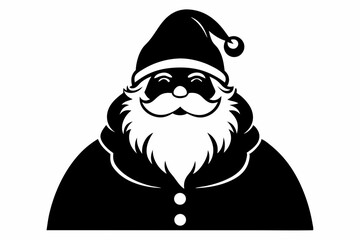 santa claus silhouette line art vector illustration
