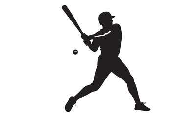 baseball player silhouette vector