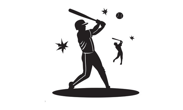 recommend clip art: baseball player silhouette vector