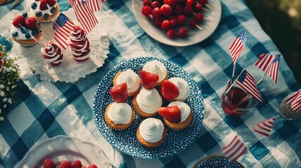 Modern Patriotic Food Styling for Labor Day Celebration Picnic