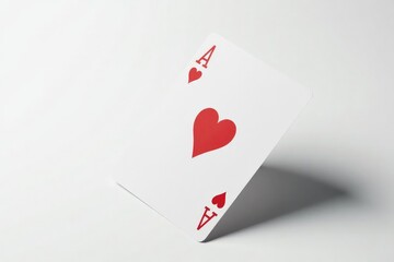 Fototapeta na wymiar Side view of a flipped playing card, isolated on white , paper, suit
