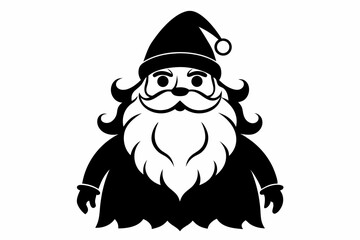 santa claus silhouette line art vector illustration
