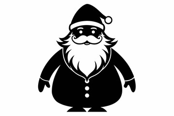 santa claus silhouette line art vector illustration