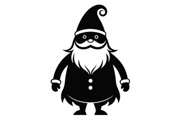 santa claus silhouette line art vector illustration