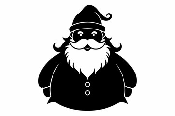 santa claus silhouette line art vector illustration