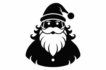 santa claus silhouette line art vector illustration