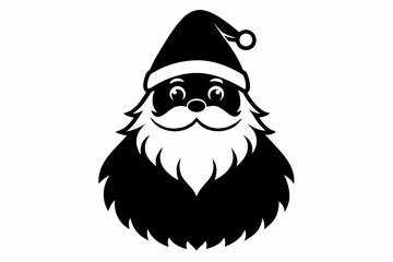 santa claus silhouette line art vector illustration
