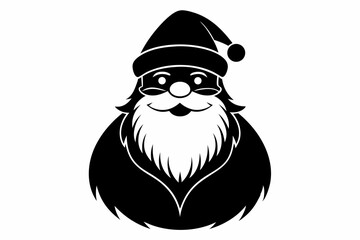 santa claus silhouette line art vector illustration