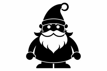 santa claus silhouette line art vector illustration