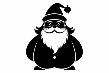 santa claus silhouette line art vector illustration