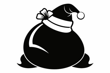 santa s sack silhouette line art vector illustration