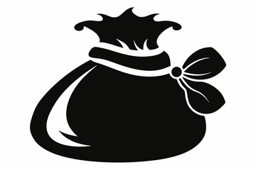 santa s sack silhouette line art vector illustration