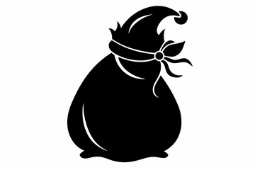 santa s sack silhouette line art vector illustration