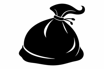 Naklejka premium santa s sack silhouette line art vector illustration