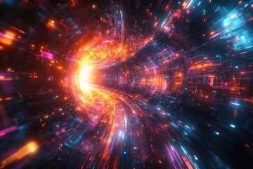 Obraz premium Abstract tunnel of light