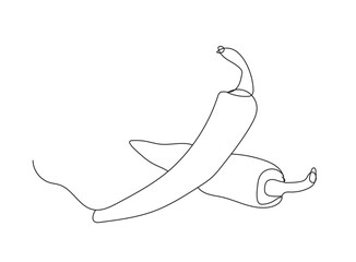 Chili one line art vector design illustration