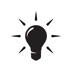 Light bulb icon design concept. Idea bulb sign illustration, vector.