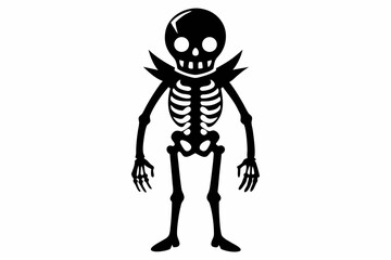 skeleton silhouette line art vector illustration