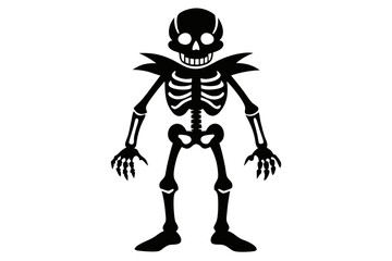 skeleton silhouette line art vector illustration