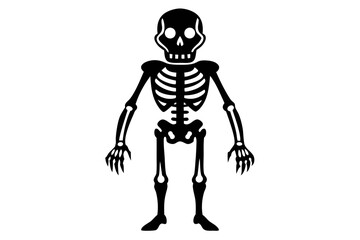 skeleton silhouette line art vector illustration