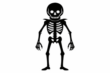 skeleton silhouette line art vector illustration