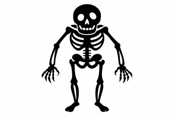skeleton silhouette line art vector illustration