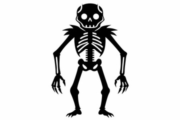 skeleton silhouette line art vector illustration