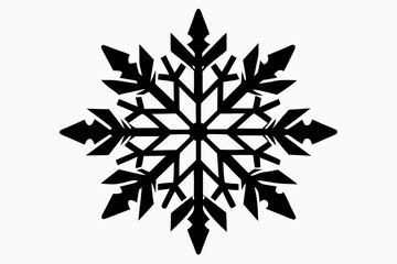 snowflake silhouette line art vector illustration