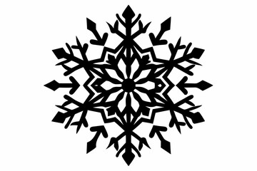 snowflake silhouette line art vector illustration