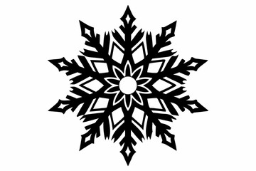 snowflake silhouette line art vector illustration