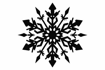 snowflake silhouette line art vector illustration