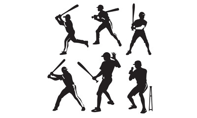 baseball player silhouette vector