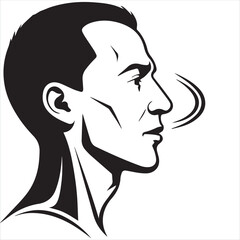 Silhouette of Man Breathing