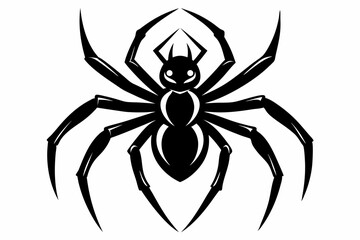 spider silhouette line art vector illustration