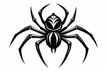 spider silhouette line art vector illustration