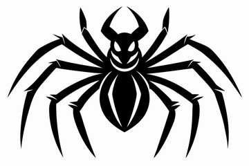 spider silhouette line art vector illustration