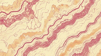 Geological terrain map illustration in muted tones.