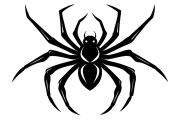 spider silhouette line art vector illustration
