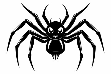 spider silhouette line art vector illustration
