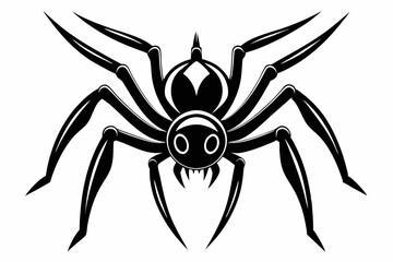 spider silhouette line art vector illustration
